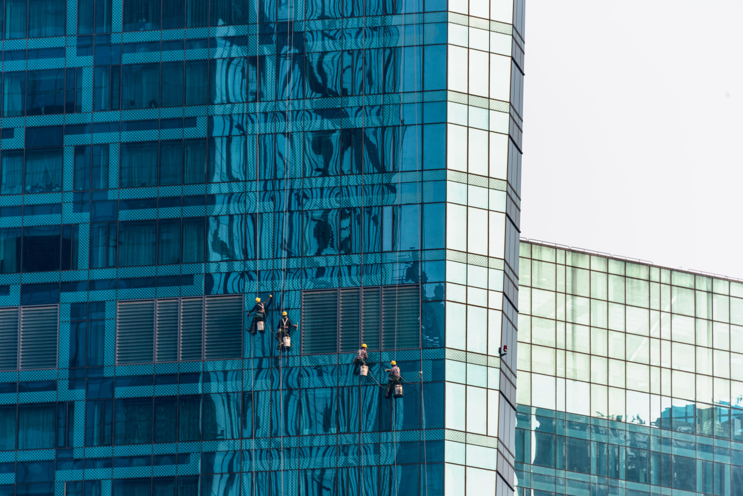 low angle view of business buildings in Shenzhen,China.